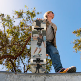 Skateboard Collage personalizado de 3 fotos | Acción personal