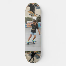 Skateboard Collage personalizado de 3 fotos | Acción personal