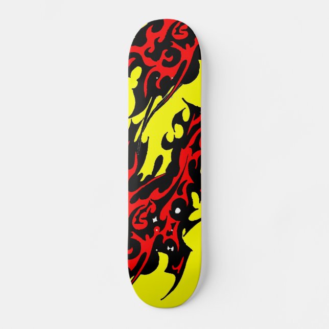 Skateboard Collage tribal Tattoo Blades (rojo y negro) (Anverso)