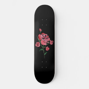 Skateboard Color de agua de rosa rojo simplista