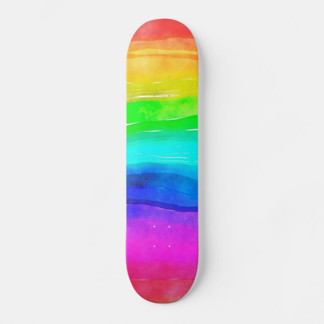 Skateboard Color de agua del arco iris (Anverso)
