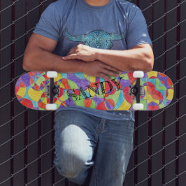Skateboard Color del arcoiris Mano Dibujo Patrón de Doodle de