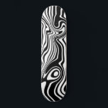 Skateboard Color del Personalizado del tablero de patinaje ra<br><div class="desc">Colores personalizados - Resumen Warped Black and White Waves Stripe Skateboards - Personalizable - o Elija / agregue su color de fondo favorito ! Diseño MIGNED</div>