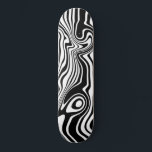 Skateboard Color del Personalizado del tablero de patinaje ra<br><div class="desc">Colores personalizados - Resumen Warped Black and White Waves Stripe Skateboards - Personalizable - o Elija / agregue su color de fondo favorito ! Diseño MIGNED</div>