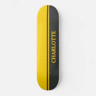 Skateboard Color fraccionado en amarillo y negro