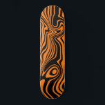 Skateboard color negro y Naranja<br><div class="desc">Colores personalizados - Resumen de tablas rayadas de color negro y Naranja - Personalizable - o elige / agrega tu color de fondo favorito ! Diseño MIGNED</div>