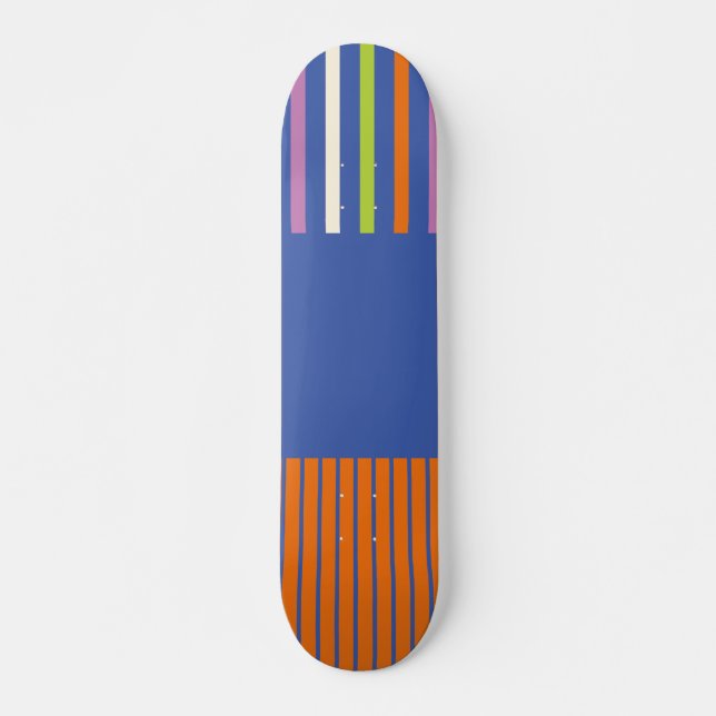 Skateboard Color Pop Stripes diseño moderno a rayas (Anverso )