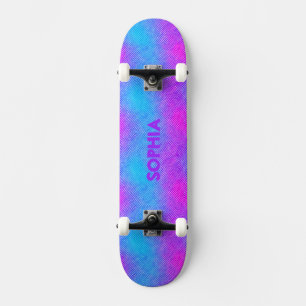 Skateboard Color rosado, morado, azul Girona Nombre personali
