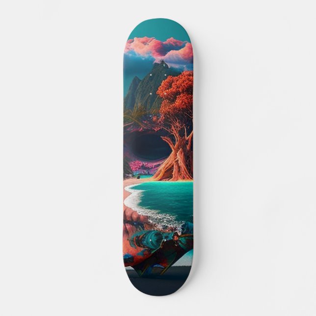 Skateboard Colored skull head (Anverso)