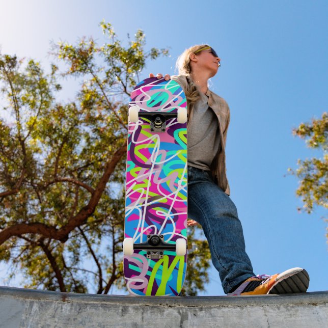 Skateboard Colores alegres abstractos modernos  (Exterior 1)
