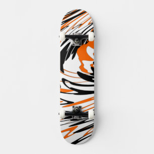 Skateboard Colores bengalíes Naranja y líneas negras