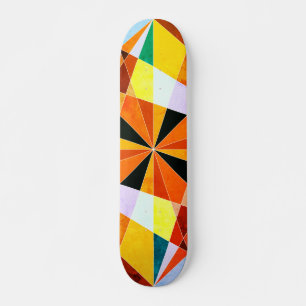 Skateboard Colores Cálidos Formas Geométricas Angulares Frías