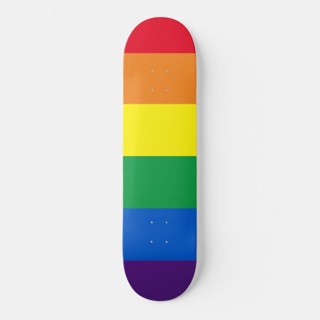 Skateboard Colores de rayas arcoiris Bandera gay Lgbtq Lgbtq (Anverso)