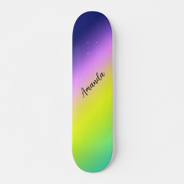 Skateboard Colores de verano verde amarillo ocre (Anverso )