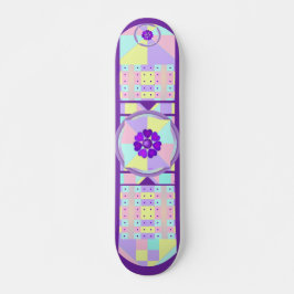 Skateboard Colores pasteles y corazones morados golpeando
