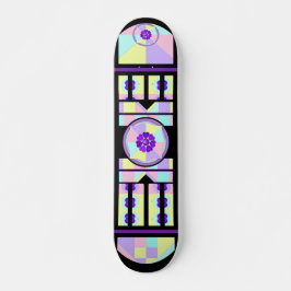 Skateboard Colores pasteles y corazones morados golpeando