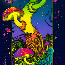 colores trippy de hongos psicodélicos