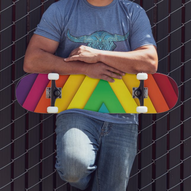 Skateboard Colorful Abstract Chevron Pattern (Exterior 3)