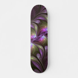 Skateboard Colorful Abstract Violet Purple Khaki Fractal Art