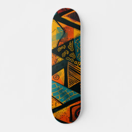 Skateboard Colorful background with African motifs