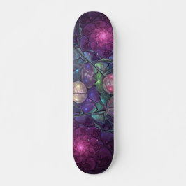 Skateboard Colorful Glittering Modern Abstract Fractal Art