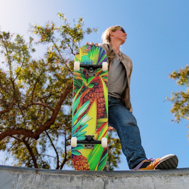 SKATEBOARD COLORFUL PINEAPPLE  PATTERNS  (Exterior 1)