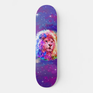 Skateboard Colorida acuarela espacio de león