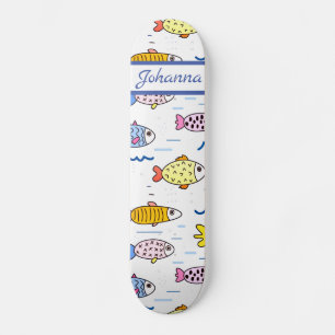 Skateboard Colorida escuela de peces