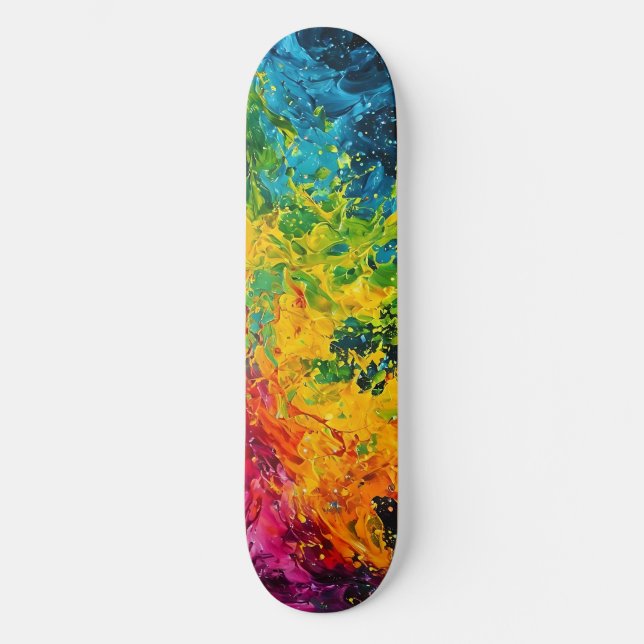 Skateboard Colorida Esplash de pintura (Anverso)
