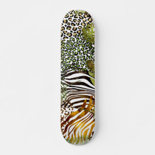 Skateboard Colorida jungla animal abstracta