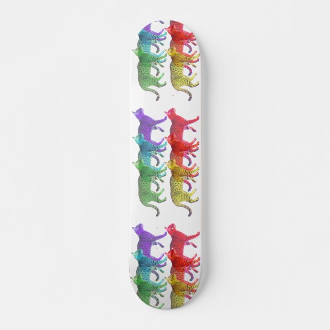 Skateboard Colorida multitud de gatos (Anverso )