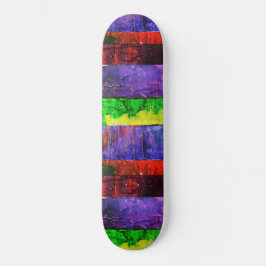 Skateboard Coloridas rayas moradas y verdes texturadas Guay