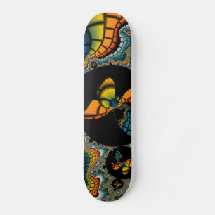 Skateboard colorido cacoon abstracto de mariposa fractal