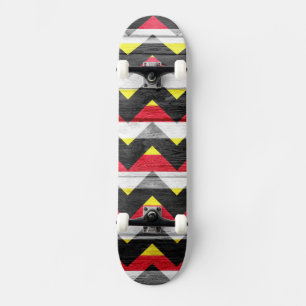 Skateboard Colorido Chevron Madera Abstracto #3