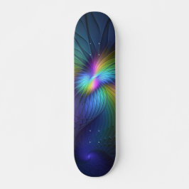 Skateboard Colorido Con Azul Moderno Resumen Arte Fractal
