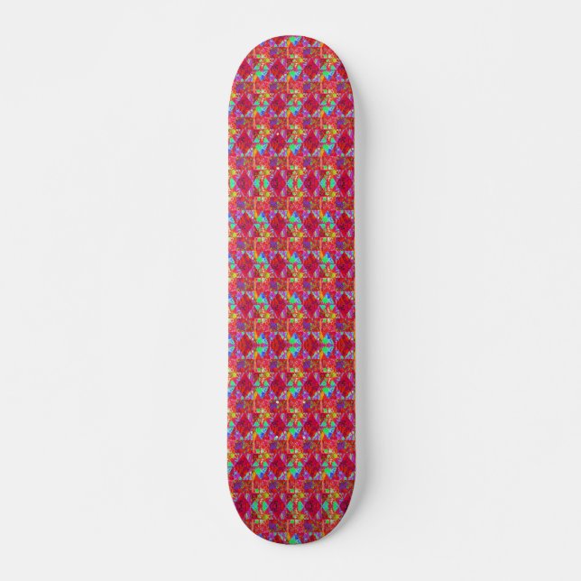 Skateboard Colorido cuadro del tejado del jardín con hidrange (Anverso )