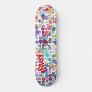 Skateboard Colorido de la pintura artística