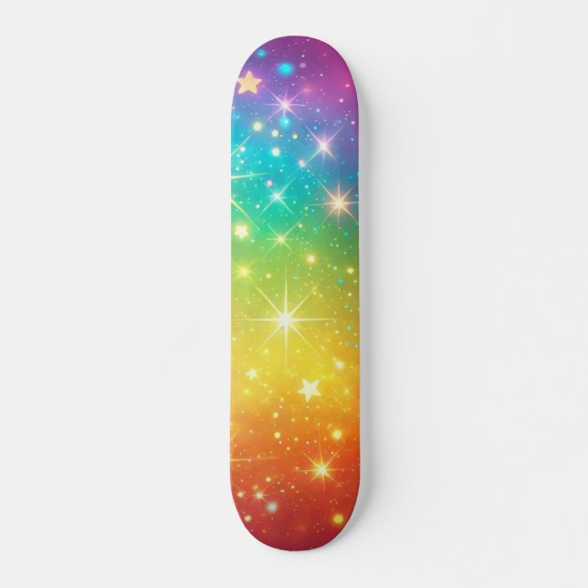 Skateboard Colorido espacio de estrellas arcoiris (Anverso )