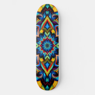 Skateboard Colorido Kaleidoscope Mandala Design Mug, almohada
