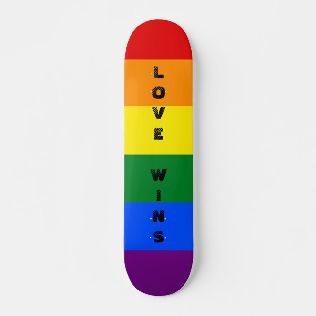 Skateboard Colorido LGBTQ Rainbow Gay Pride Bandera Personali (Anverso )