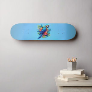Skateboard Colorido macao tropical azul