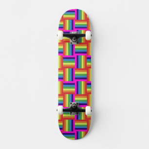 Skateboard Colorido patrón de bloqueo de arco iris