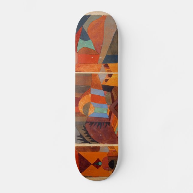 Skateboard Colorido Resumen Cubismo Klee Temple Gardens (Anverso)