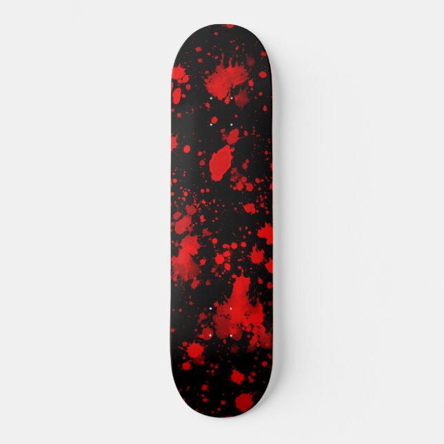 Skateboard Colorido Splash artístico de pintura roja negra (Anverso)