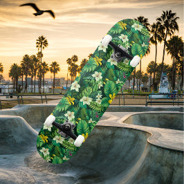Skateboard Colorido verde tropical exuberante
