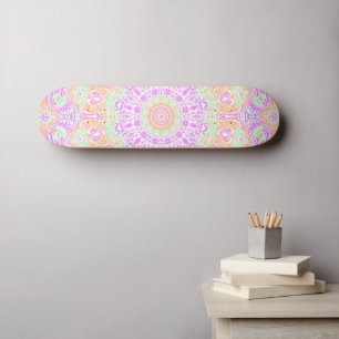 Skateboard Colorido y vibrante Trippy Hippie Boho Mandala