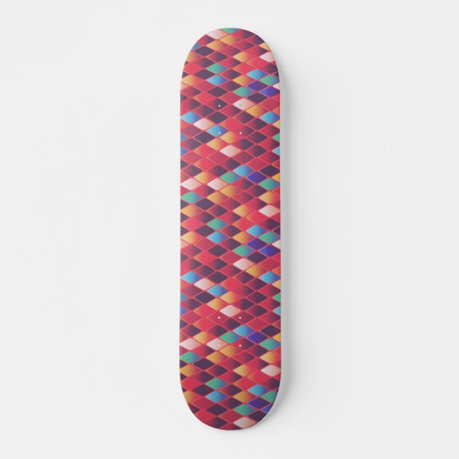 Skateboard Coloridos diamantes abstractos (Anverso )