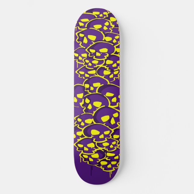 Skateboard Columna De Graffiti De Skulls (Anverso)