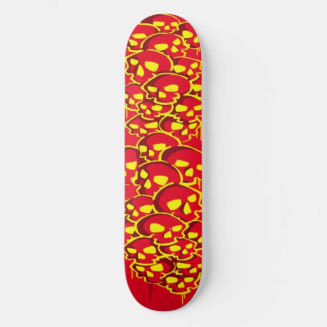 Skateboard Columna De Graffiti De Skulls (Anverso)