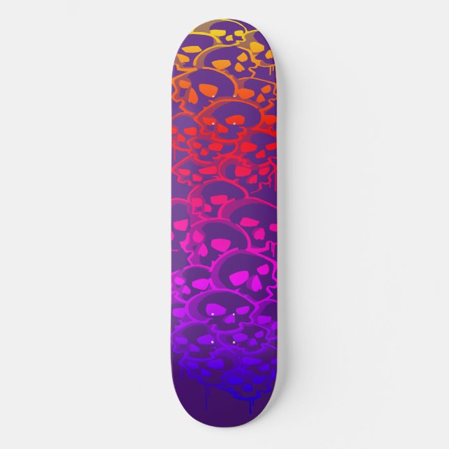 Skateboard Columna De Graffiti De Skulls (Anverso)
